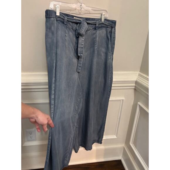 Standards & Practices Chambray 100% Tencel Pull On Pants Tie Waist Plus Size 18 - Picture 3 of 7